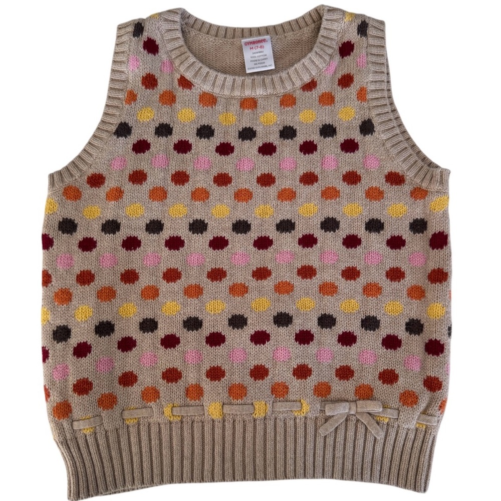Colorful Polka Dot Knit Vest